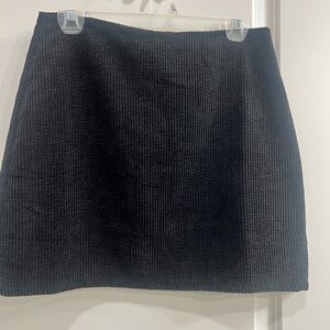 Corduroy black mini skirt, size medium